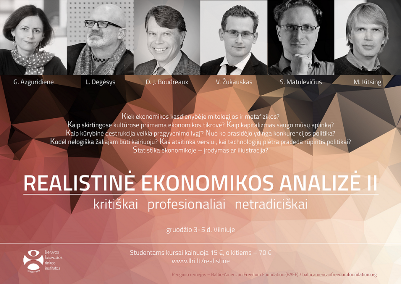 Kvietimas į kursus "Realistinė ekonomikos analizė"